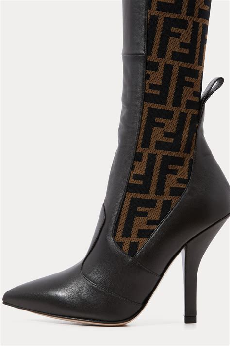 fendi black heel boots|fendi high heel boots.